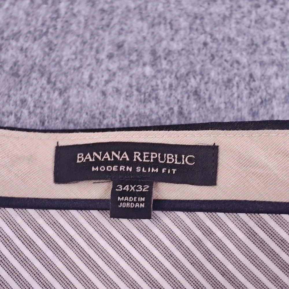 Banana Republic Dress Pants Mens 34x32 Modern Slim Fit 100% Wool Gray Flat Front